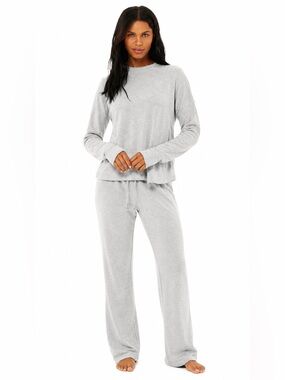 Alo Yoga Soho Pullover Sweater Alolux Size Small Athletic Grey